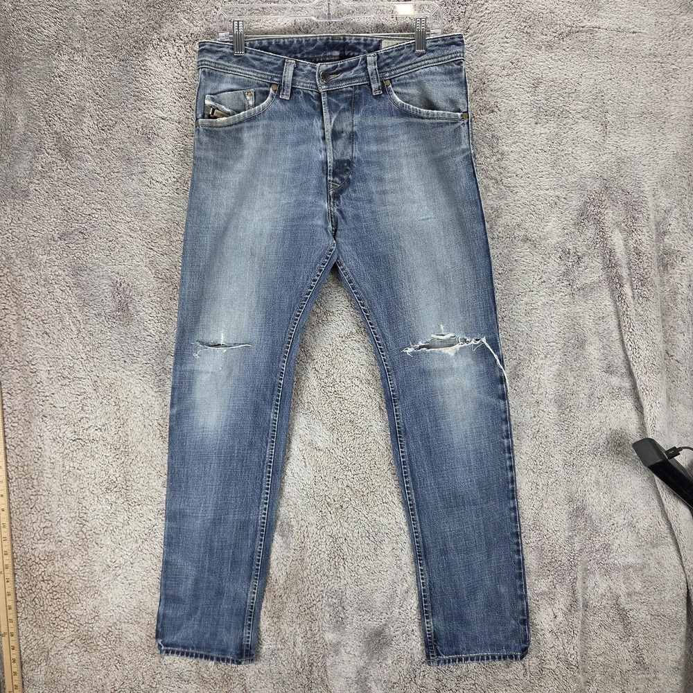 Diesel Jeans Mens 32x32 Blue Darron Regular Slim Tapered Button Fly 0074W